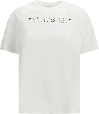 Off-white The Kiss Quote T-shirt - Dames - T-shirts - Wit - XS - Katoen - Tops