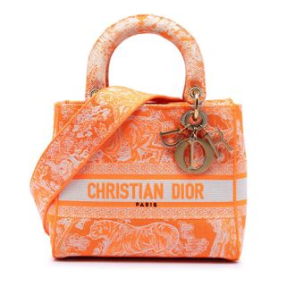Dior Pre-owned Dior Medium Embroidered Canvas Toile De Jouy Lady D Lite Ladies FS5KPG2HQ4DK83V7