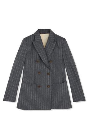 Fortela Brandy Classic Double-Breasted Pinstripe Jacket in Melange at Nordstrom, Size 44 Eu