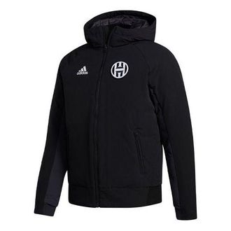 adidas Hrd Down Jkt Basketball Training Windproof hooded Jacket Black GI6665