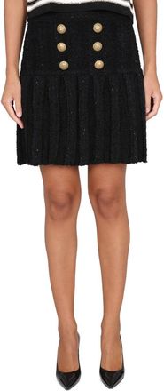 Balmain Button-Embellished Skirt - Black
