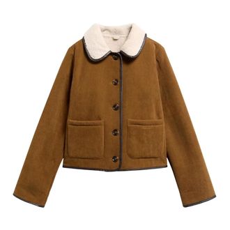 Barbour Penny Fleece Cord Jacket - Dames - Jassen - Bruin - XL - Polyester - Jassen