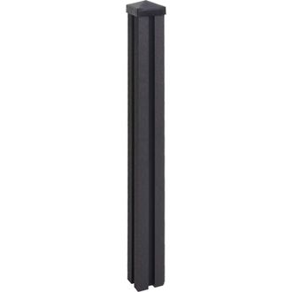 Hhg Hhg - Poste Wpc Sarthe Valla De Wpc, Poste De Columna, Sistema Enchufable, 98cm, Antracita