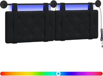 vidaXL Cabecero Colgante Con Luz Led Negro Terciopelo Vidaxl