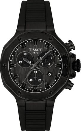 Tissot T-Race Chronograph Silicone Strap Watch, 38mm in Black at Nordstrom