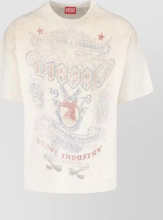 Diesel crew neck graphic print cotton jersey t-shirt
