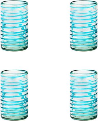 10 Strawberry Street Set Of 4 Meridia Mexican Glassware Hiballs