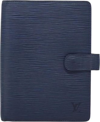 Louis Vuitton Agenda Pm Navy Leather Wallet (Pre-Owned)