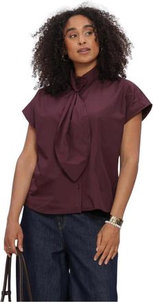 Summum Overhemden, Dames, Bruin, S, Polyester, Top Taft Light