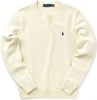 Ralph Lauren Trui met Ronde Hals - Heren - Ronde hals truien - Beige - XL - Katoen - Truien & Vesten