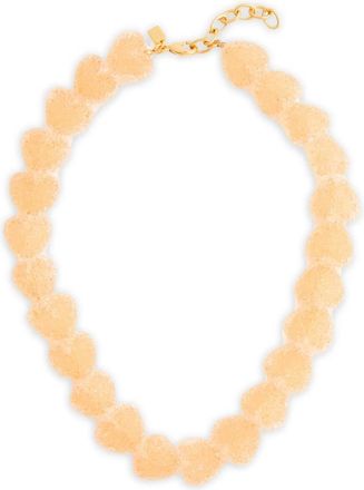Crystal Haze Jelly Heart 18K gold-plated necklace - Orange