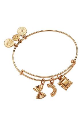 Alex and Ani Bangle Bracelet Multi Charm Pasta in Gold at Nordstrom