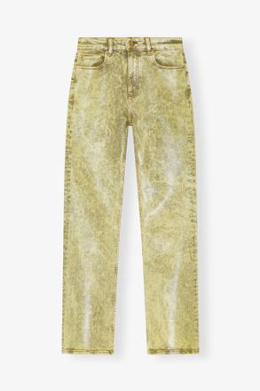Ganni Green Foil Jeans - Size 25 Organic Cotton