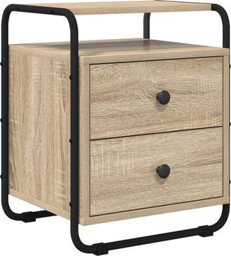 vidaXL Mesa De Noche Roble Sonoma Madera De Ingenier&iacute;a Vidaxl
