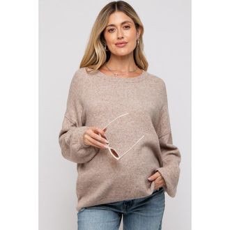 Pinkblush Basic Drop Shoulder Sweater in Taupe at Nordstrom, Size Medium