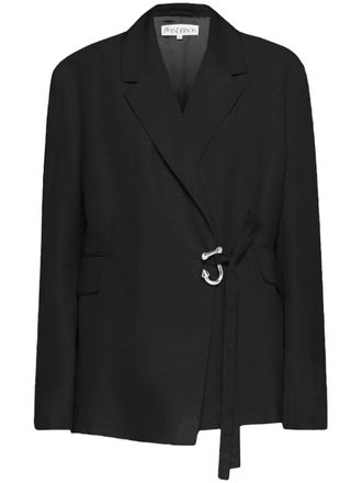 J.W.Anderson wrap-design blazer - women - Viscose/Viscose/Silk - 8 - Black
