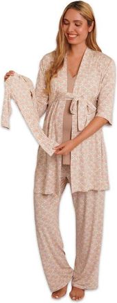 Everly Grey Analise During & After 5-Piece Maternity/Nursing Sleep Set for Mom & Baby in Bohemian at Nordstrom, Size X-Large