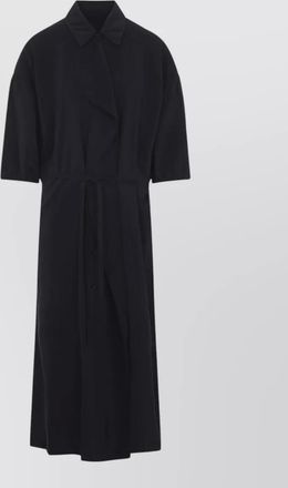 Christophe Lemaire silk asymmetric belted shirt midi dress