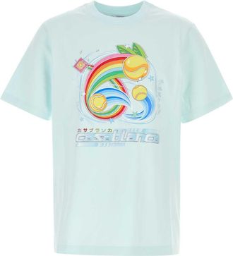 Casablanca Pastel Light-blue Cotton T-shirt