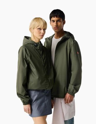 Hunter Womens Hunter Hunter Packable Rain Unisex Adults Green Rain Jacket - Size: 10/8