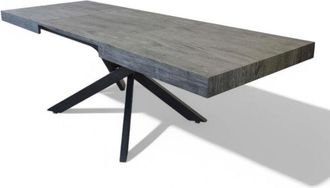 No Brand No Brand - Tavolo allungabile struttura in metallo e piano in melaminico antracite effetto legno 90x160/240xH75 cm Danne