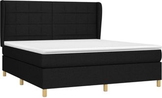 vidaXL Vidaxl - Cama Box Spring Con Colch&oacute;n Tela Negro 180x200 Cm