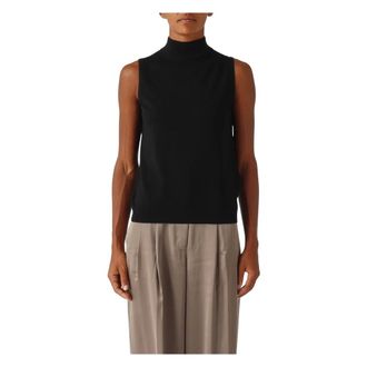 Michael Kors Truien & Vesten, Dames, Zwart, S, Wol, Gebreide coltrui