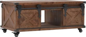 vidaXL Mesa De Centro De Madera Maciza De Abeto Marr&oacute;n 91x51x38 Cm Vidaxl