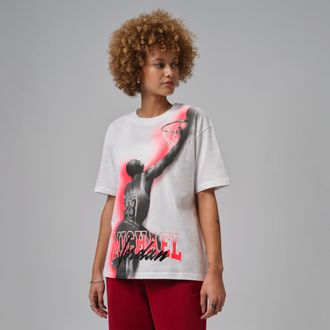 Nike Jordan Womens Jordan Sport Heritage Dri-FIT Graphic T-Shirt in White | IO8722-100
