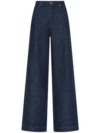 Cruna Wide-Leg Dark Denim High Waist Trousers