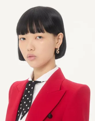 Valentino Garavani Orecchini Vlogo Signature In Metallo E Cristalli Swarovski Donna ORO/CRYSTAL UNI