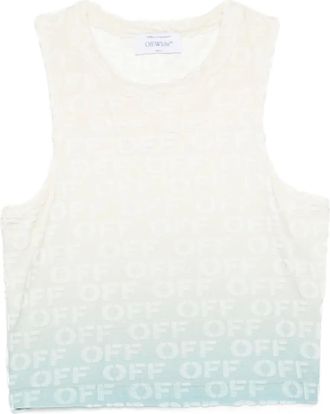 Off-white Tanktop met monogram-jacquard - Wit