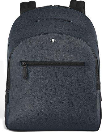 Montblanc Sartorial Leather Backpack in Tweed Blue at Nordstrom