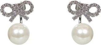 Self Portrait Kristal Strik Zilveren Oorbellen - Dames - Oorbellen - Grijs - ONE Size - Accessoires