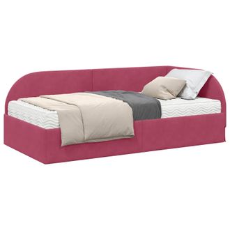vidaXL Estructura De Cama Esquina Con Colch&oacute;n 2 Pcs Verde Terciopelo Vidaxl