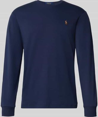 Polo Ralph Lauren Longsleeve mit gerippten Abschlüssen in Marine, Größe XXL
