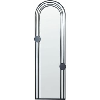 Beliani Specchio decorativo a parete di grandi dimensioni in stile glamour appeso 45 x 146 cm Nero Ajain