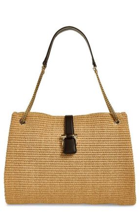 Ferragamo Mia Raffia Tote in Naturale Testa Di Moro at Nordstrom