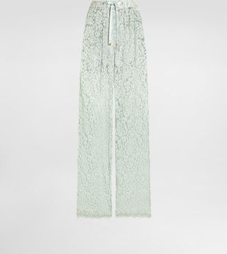 Dolce & Gabbana Lace Trousers - Woman Pants And Shorts Green Lace 36