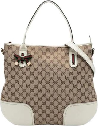 Gucci Pre-owned Handbags, female, Brown, Size: ONE SIZE Pre-owned Canvas Handbag
