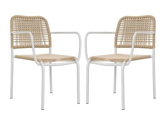 VENTE-UNIQUE.COM Silla de jard&iacute;n metal beige