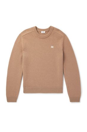 Celine Logo-Embroidered Wool and Cashmere-Blend Sweater