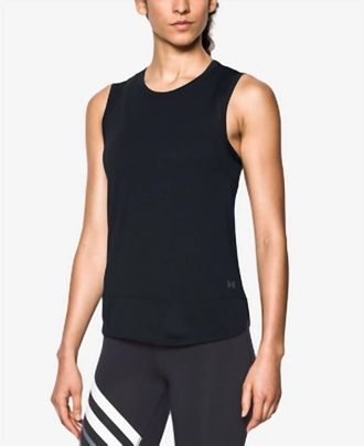 Under Armour Favorite Mesh Trim Graphic Tank Top In Black/graphite