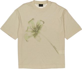 Emporio Armani Lily Print Lyocell Blend Jersey T-Shirt, Size X-Large