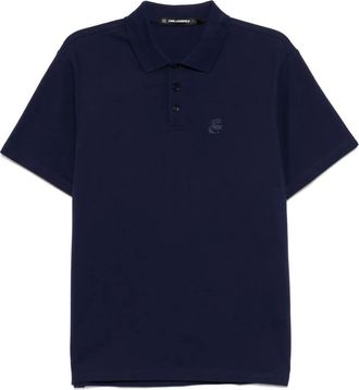 Karl Lagerfeld Polo Kameo in piqué con logo - Blu