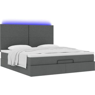 vidaXL Vidaxl - Estructura Cama Otomana Colch&oacute;n Tela Gris Oscuro 180x200cm