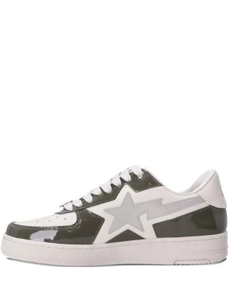 A Bathing Ape STA logo-patch leather sneakers - men - Calf Leather/Calf Leather/Rubber - 8.5 - Grey