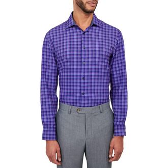 W.R.K Shadow Check Stretch Performance Dress Shirt in Purple at Nordstrom Rack, Size 15.5