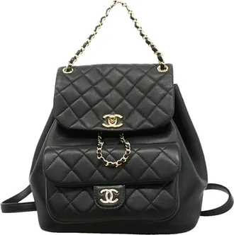 Chanel Black Leather Backpack (Pre-Owned)