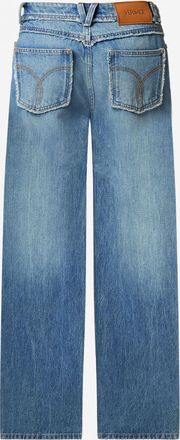 Versace Womens Boyfriend Cotton Jeans Blue